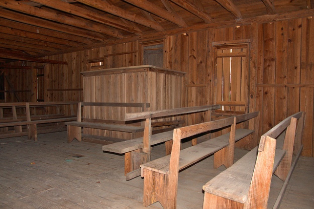 Pilgrim's Rest Primitive Baptist Church Waynesville GA Brantely County Hardshell Vernacular Architecture Board and Batten Interior Pews Pulpit Picture Image Photograph Copyright © Brian Brown Vanishing South Georgia USA 2013