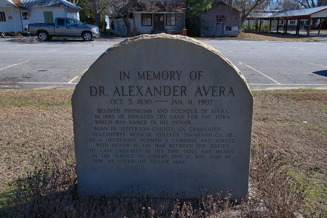 Lieutenant Dr. Alexander Avera Memorial Avera GA Jefferson County Photograph Copyright Brian Brown Vanishing South Georgia USA 2014