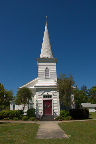 Guyton Methodist Church Antebellum Landmark Conical Shake Steeple Photograph Copyright Brian Brown Vanishing South Georgia USA 2014