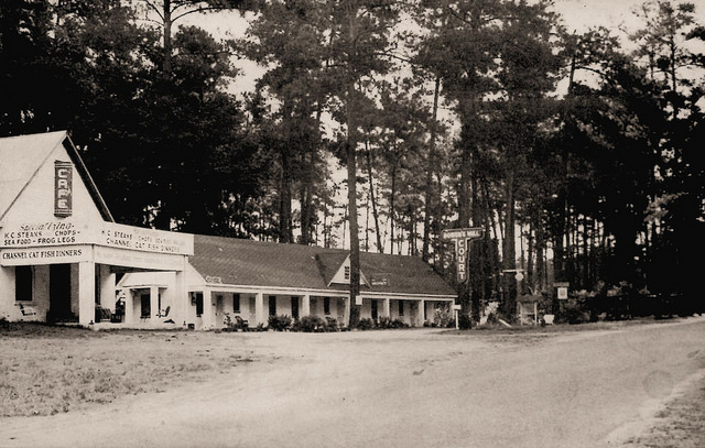 Bowen's Mill GA Ben Hill County Old Motor Court Cafe House Creek Real Photo Postcard Collection of Brian Brown Vanishing South Georgia USA 2014
