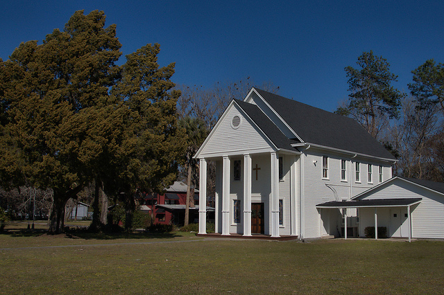 Fargo Methodist Church Clinch County GA Old School House Photograph Copyright Brian Brown Vanishing South Georgia USA 2015