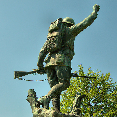Historic Rees Park Americus GA Doughboy World War I Monument Photograph Copyright Brian Brown Vanishing South Georgia USA 2015