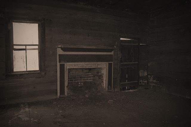 Tattnall County Dogtrot Leta Mac McCall Stripling Property Interior Fireplace Mantel Photograph Copyright Brian Brown Vanishing South Georgia USA 2015