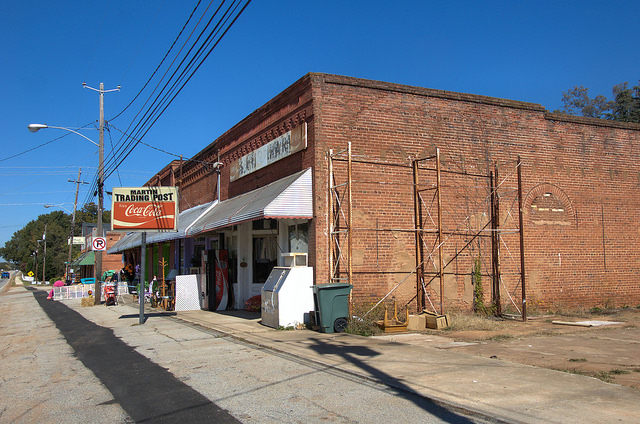 Martin GA Historic Downtown Storefronts Trading Post Photograph Copyright Brian Brown Vanishing North Georgia USA 2014