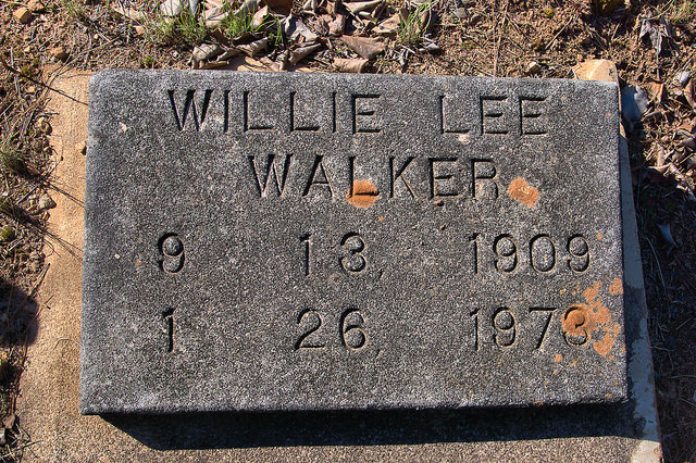 Wards Chapel AME Cemetery Willie Lee Walker Headstone Alice Walker's Father Photograph Copyright Brian Brown Vanishing North Georgia USA 2015