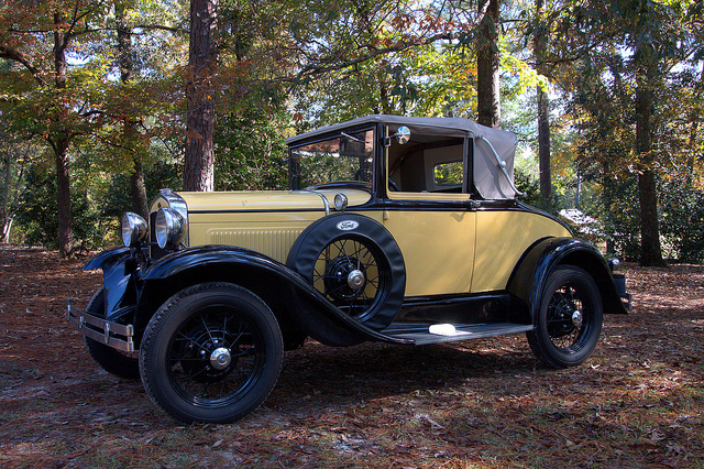 model-a-ford-yellow-sports-coupe-convertible-photograph-copyright-brian-brown-vanishing-north-georgia-usa-2017