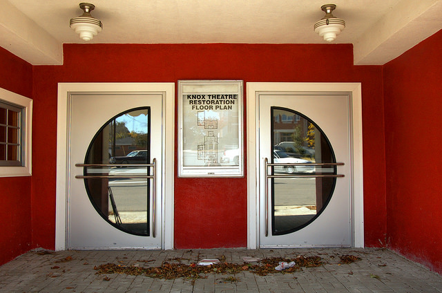 Warrenton GA Warren County Knox Theatre Restored Movie House Art Deco Entrance Double Doors Photograph Copyright Brian Brown Vanishing North Georgia USA 2014